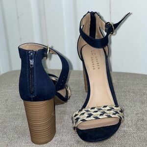 LC Lauren Conrad Navy and Tan Women's Heels